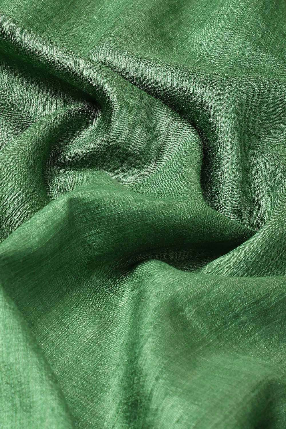 Green Pure Silk Tussar Jamdani Saree image number null