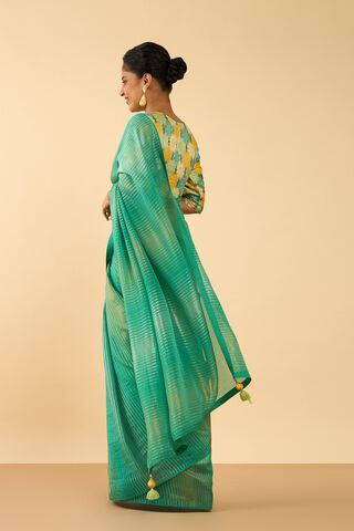 Green Woven Viscose Saree thumbnail image number null