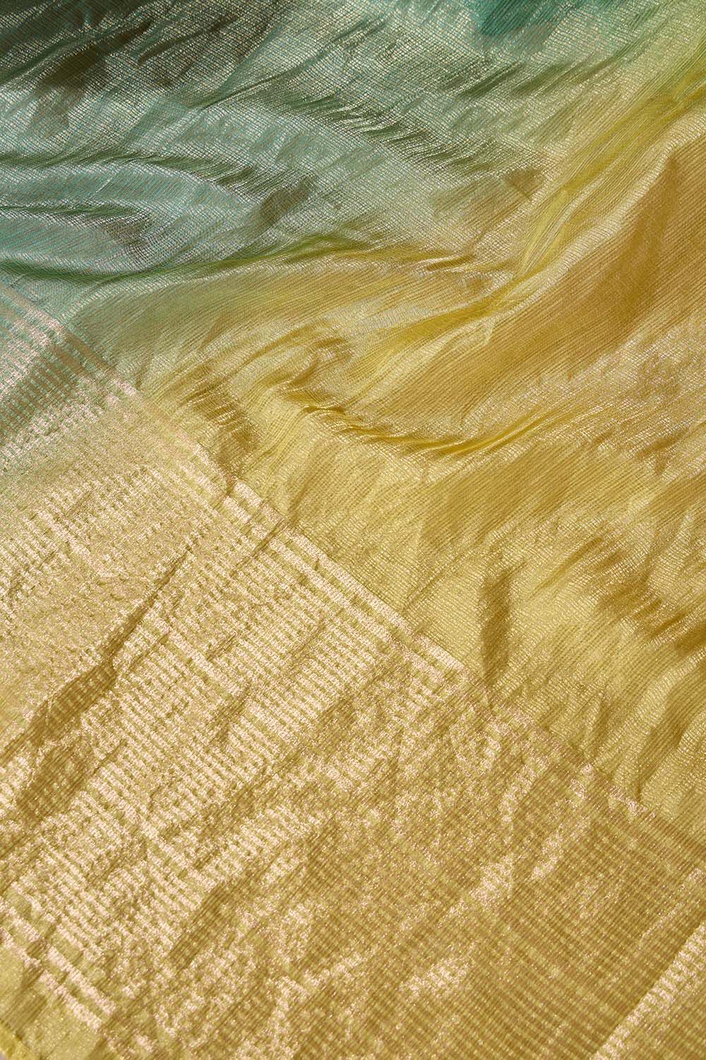 Green Woven Viscose Tissue Saree image number null