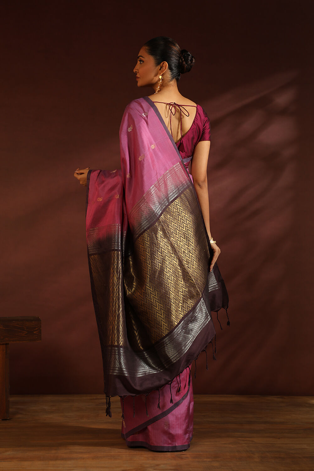 Pink South Pure Silk Woven Saree image number null