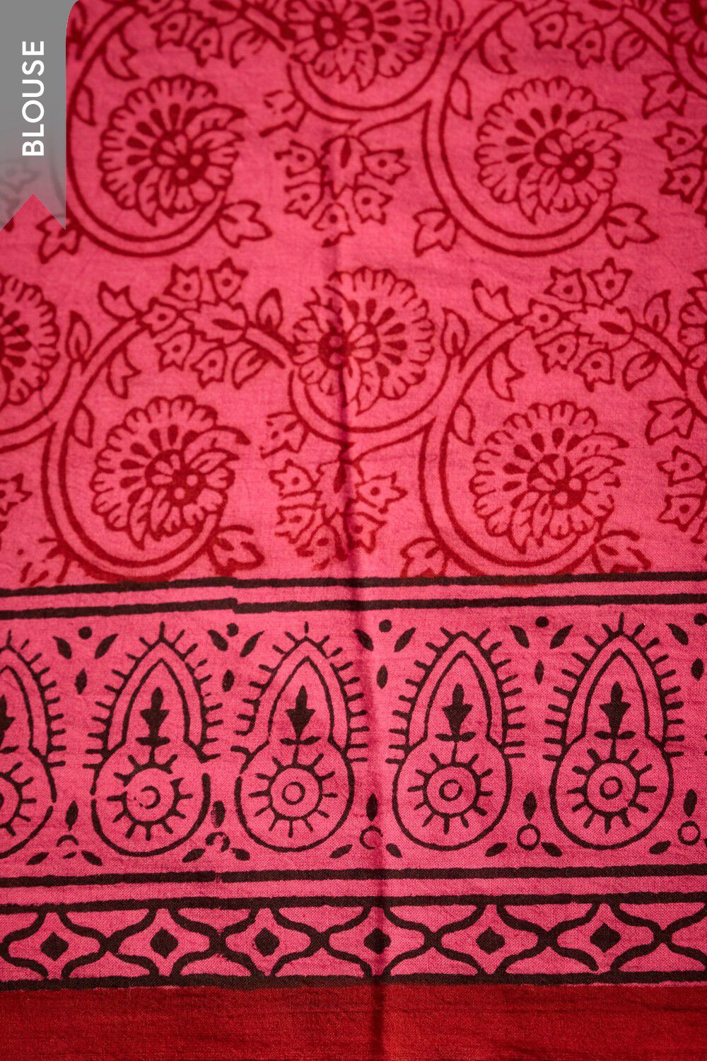 Pink Bagh Block Printed Pure Cotton Saree image number null