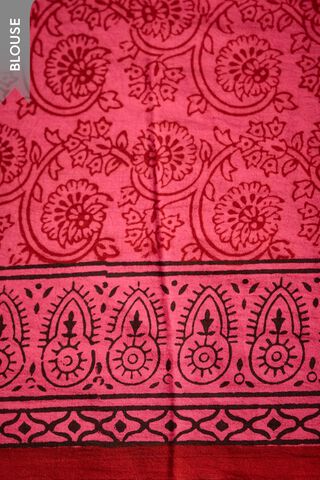 Pink Bagh Block Printed Pure Cotton Saree thumbnail image number null