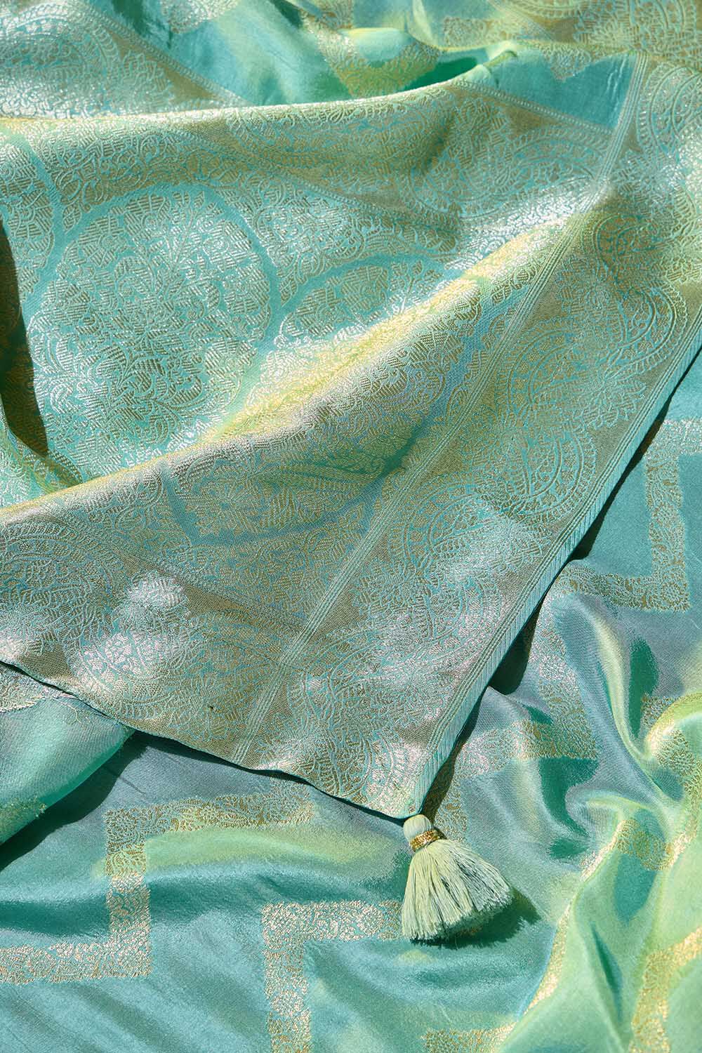 Light Blue Woven Viscose Saree image number null