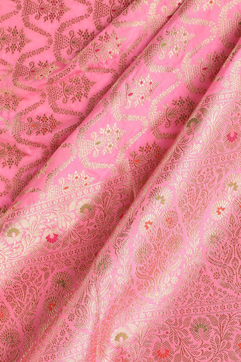Pink Pure Silk Woven Banarasi Saree image number null