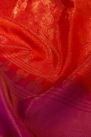 Dark Orange Woven Soft Pure Silk Saree thumbnail image number null