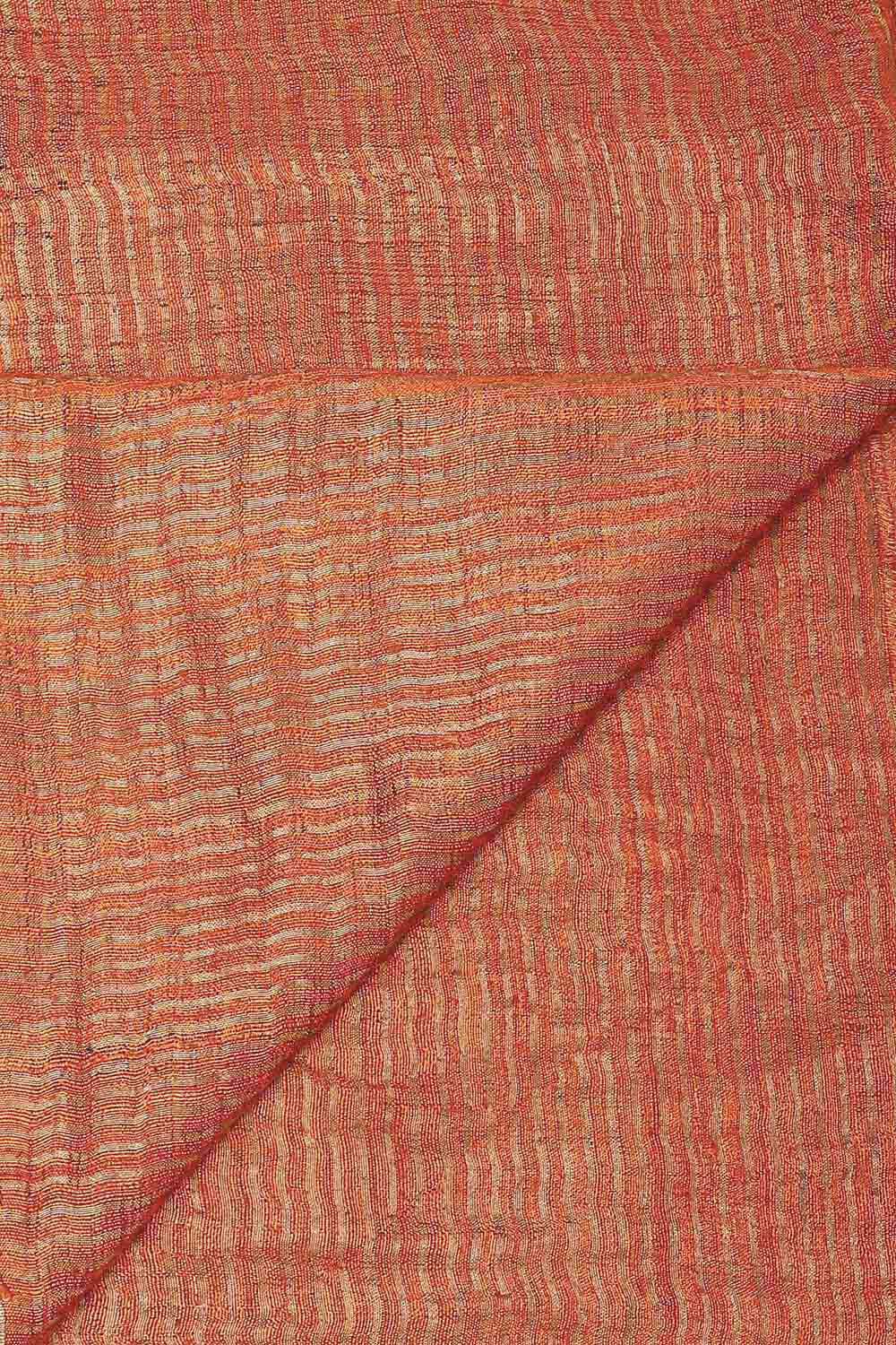Orange Pure Silk Tussar Jamdani Saree image number null