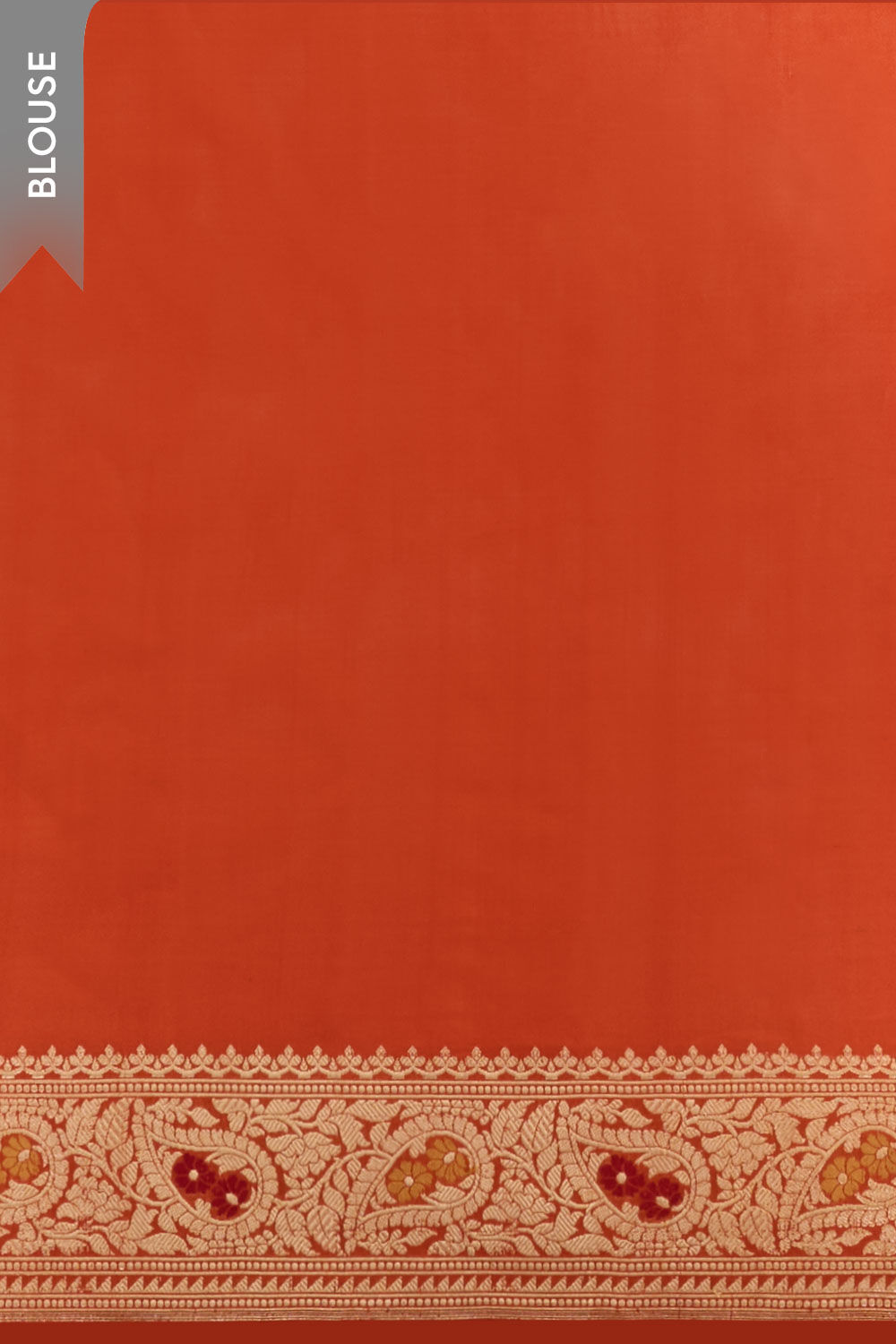 Orange Pure Silk Kadwa Banarasi Saree image number null