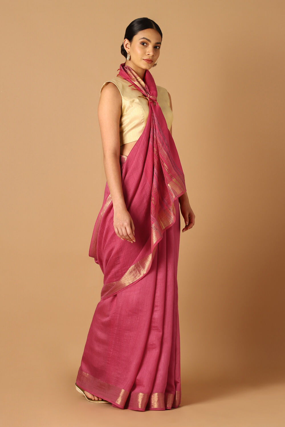 Red Pure Tussar Silk Bhagalpur saree image number null