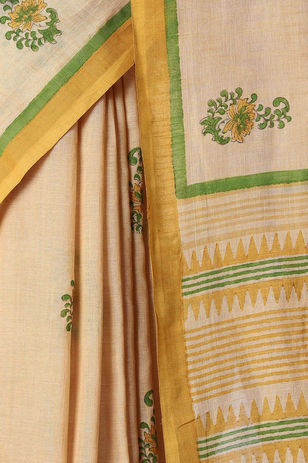 Brown Pure Cotton Printed Saree image number null