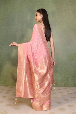 Light Pink Woven Pure Viscose Saree thumbnail image number null