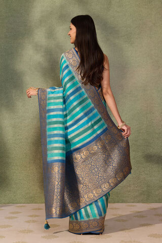 Blue Woven Pure Viscose Saree thumbnail image number null