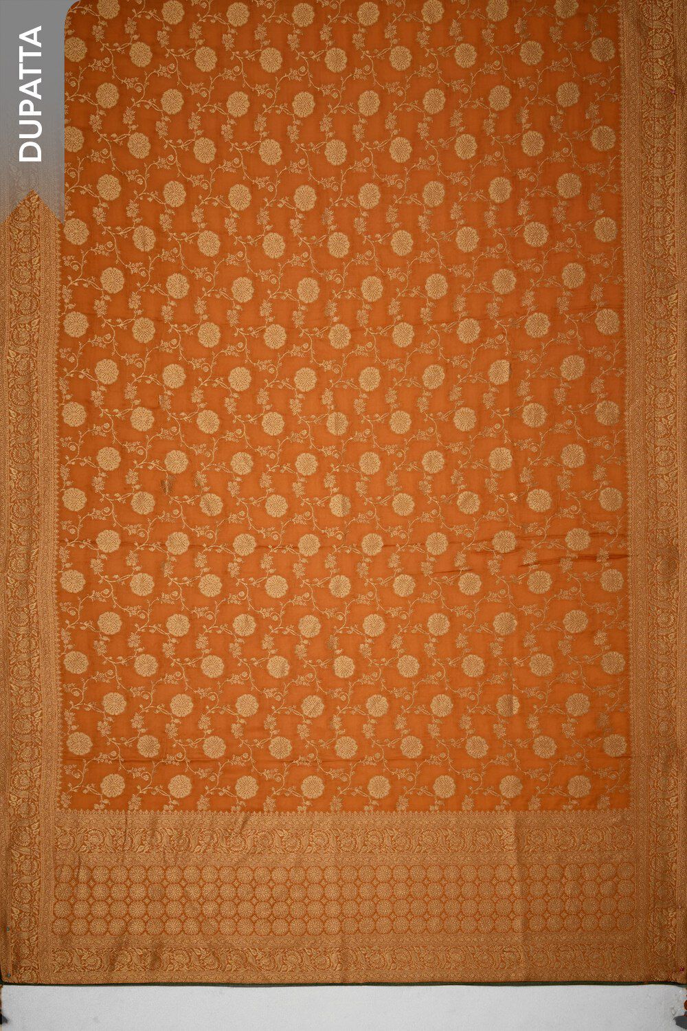 Dark Orange Embroidered Viscose Unstitched Suit Set image number null
