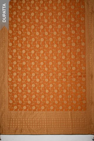 Dark Orange Embroidered Viscose Unstitched Suit Set thumbnail image number null