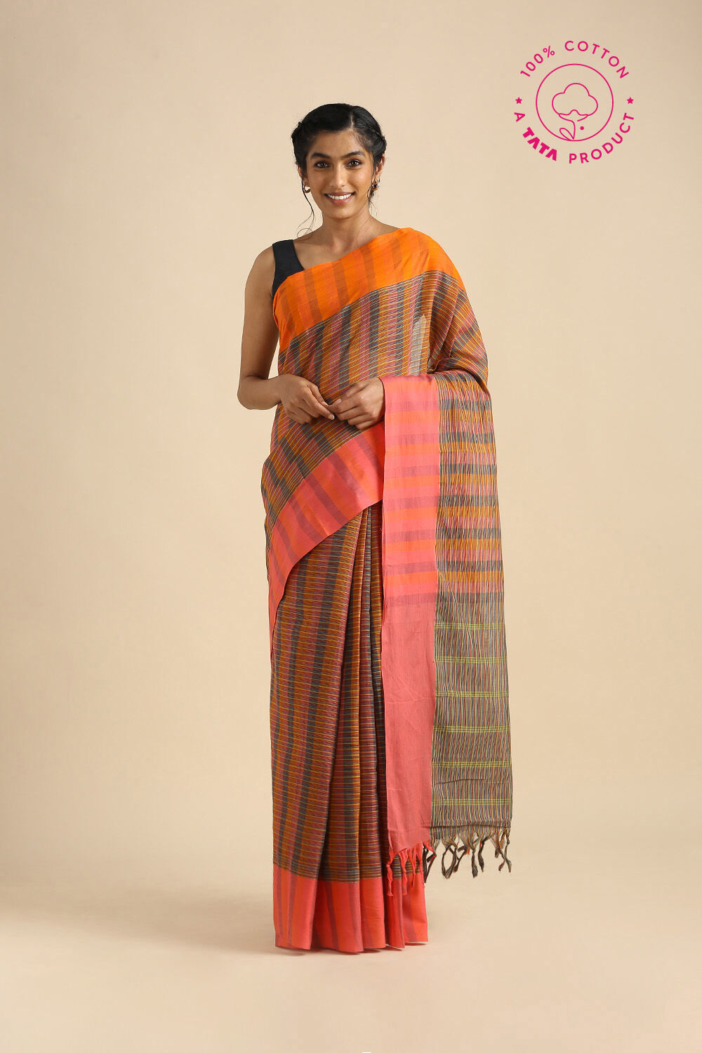 Multicolored Pure Cotton Naranyanpet Saree image number null