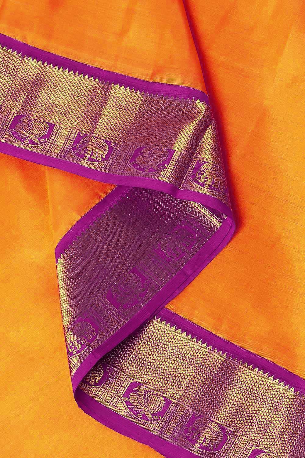 Orange Pure Silk Kanjivaram Saree image number null