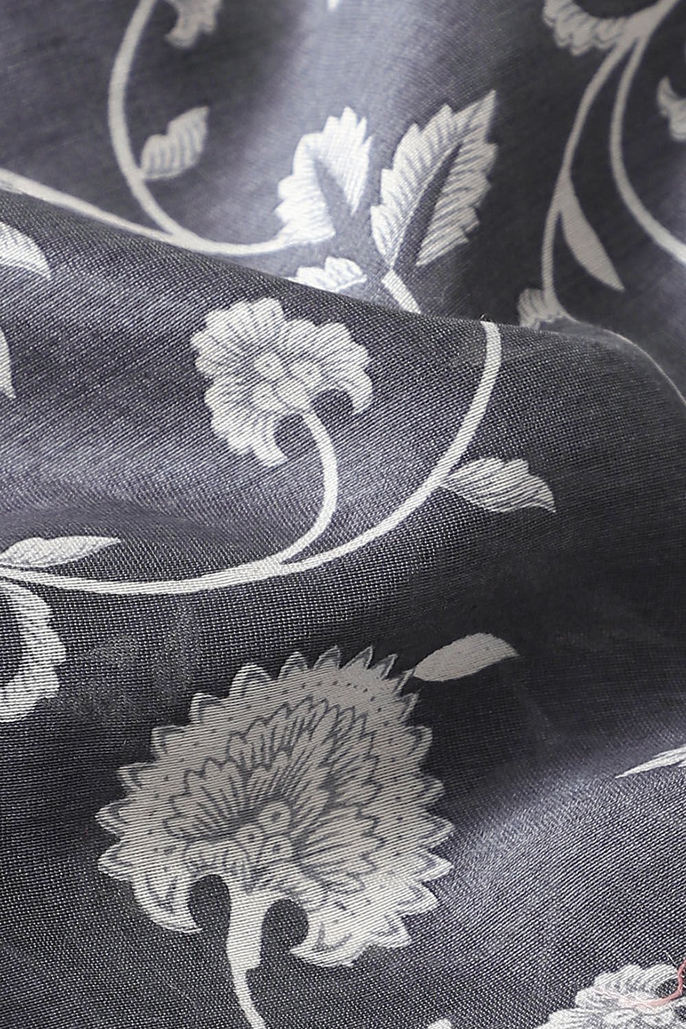 Grey Pure Silk Cotton Printed Saree image number null