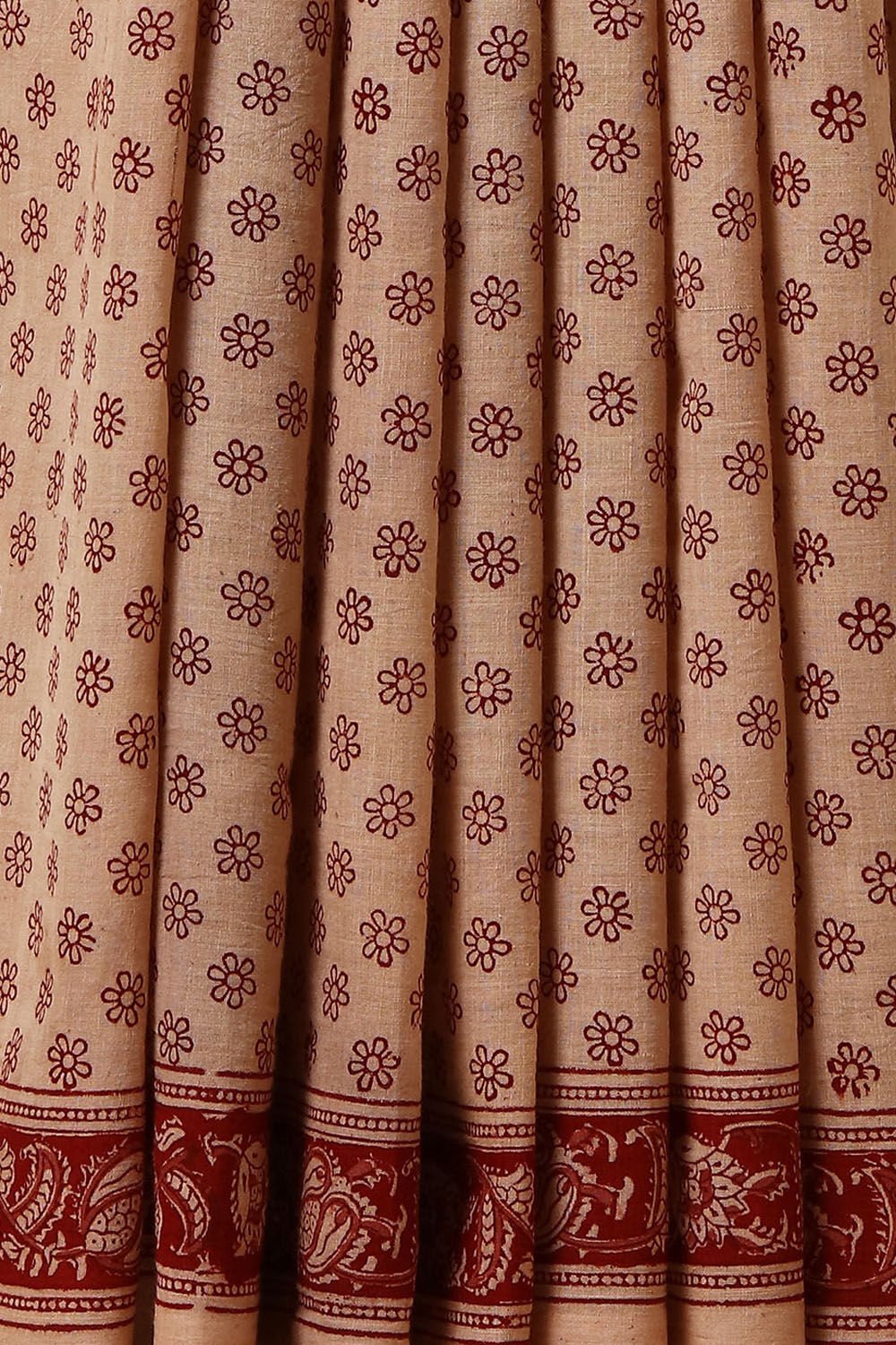 Beige Pure Khadi Cotton Printed Kalamkari Saree image number null