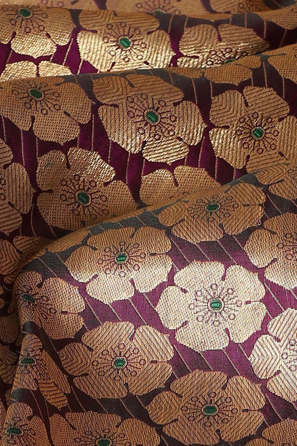 Purple Pure Silk Banarasi Brocade Saree image number null