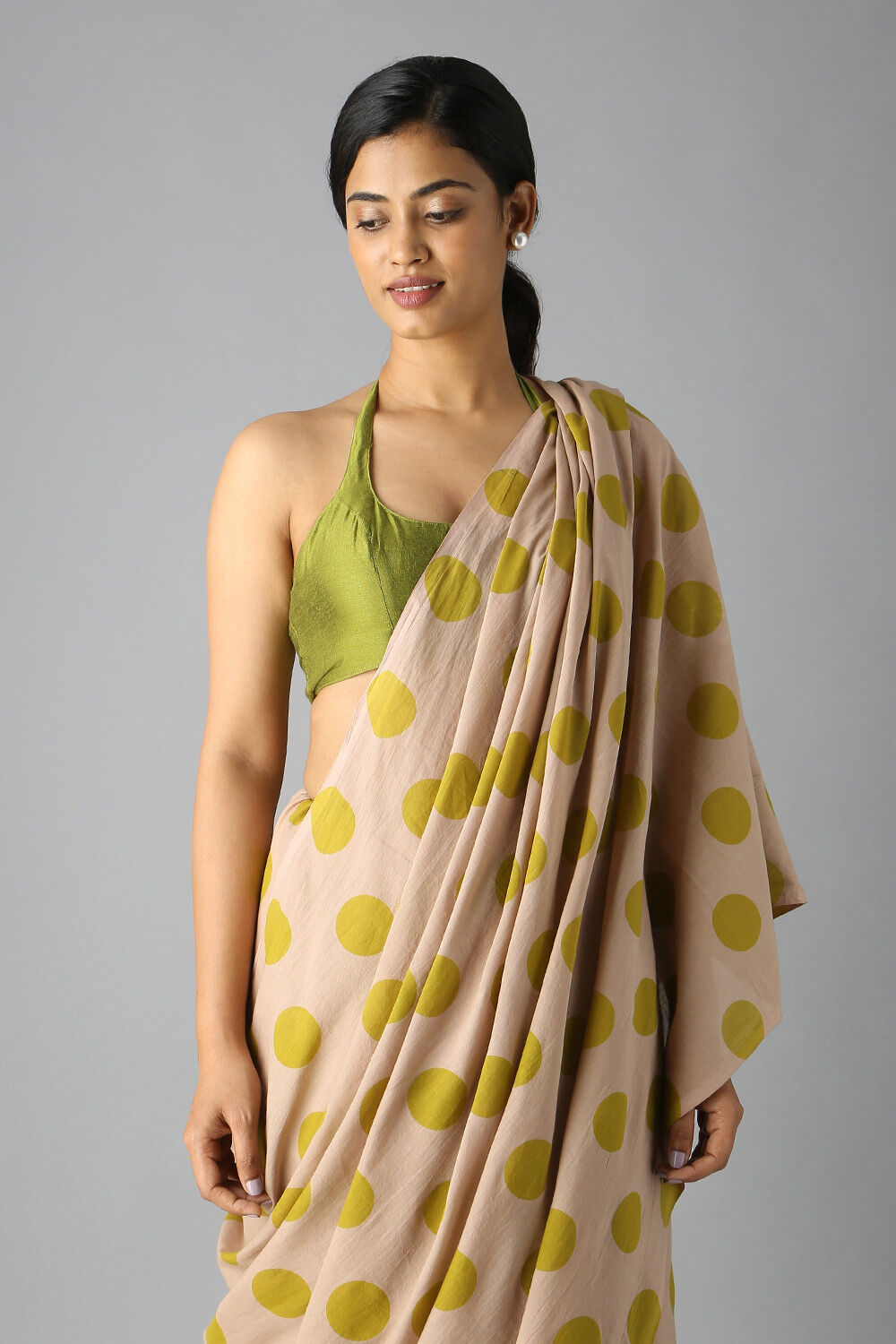 Beige Pure Cotton Printed Saree image number null