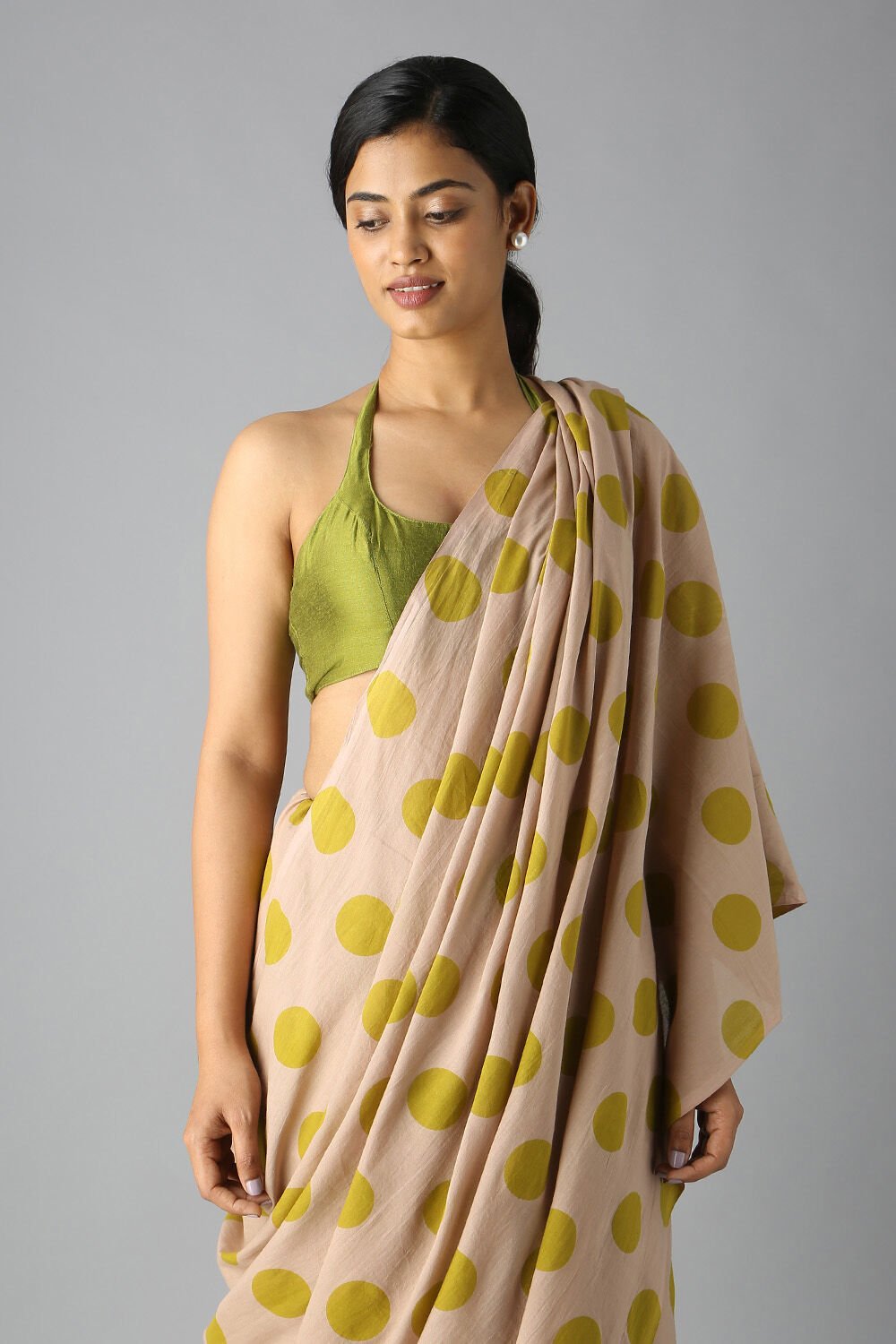 Beige Pure Cotton Printed Saree image number null