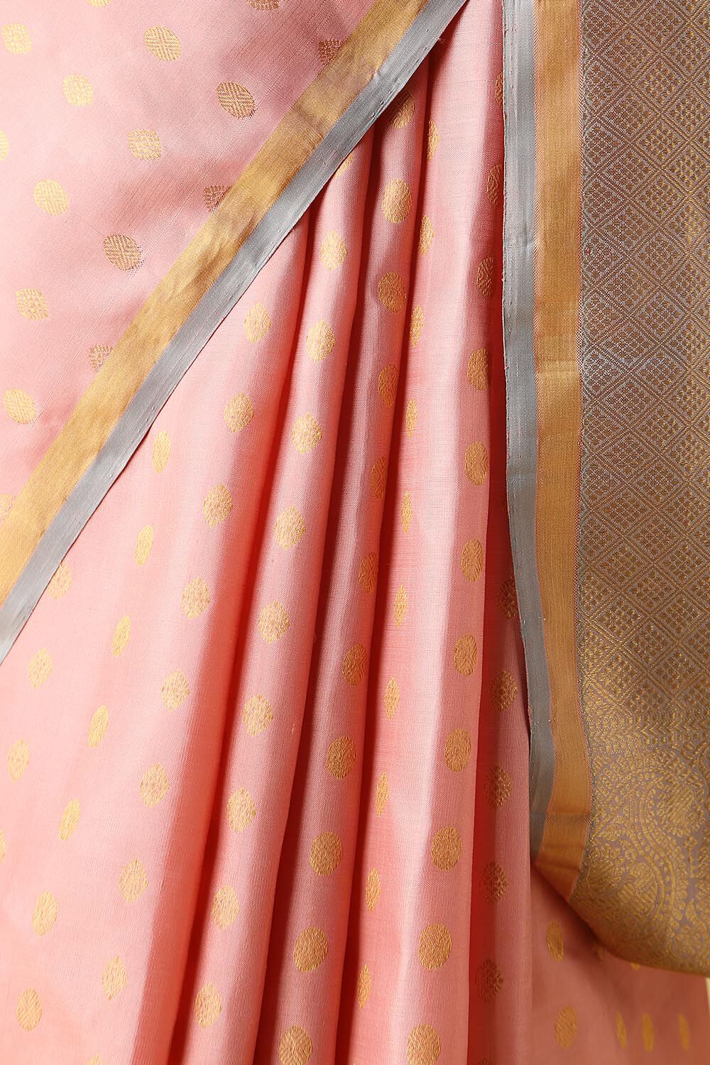 Light Orange Pure Silk Kanjivaram Saree image number null