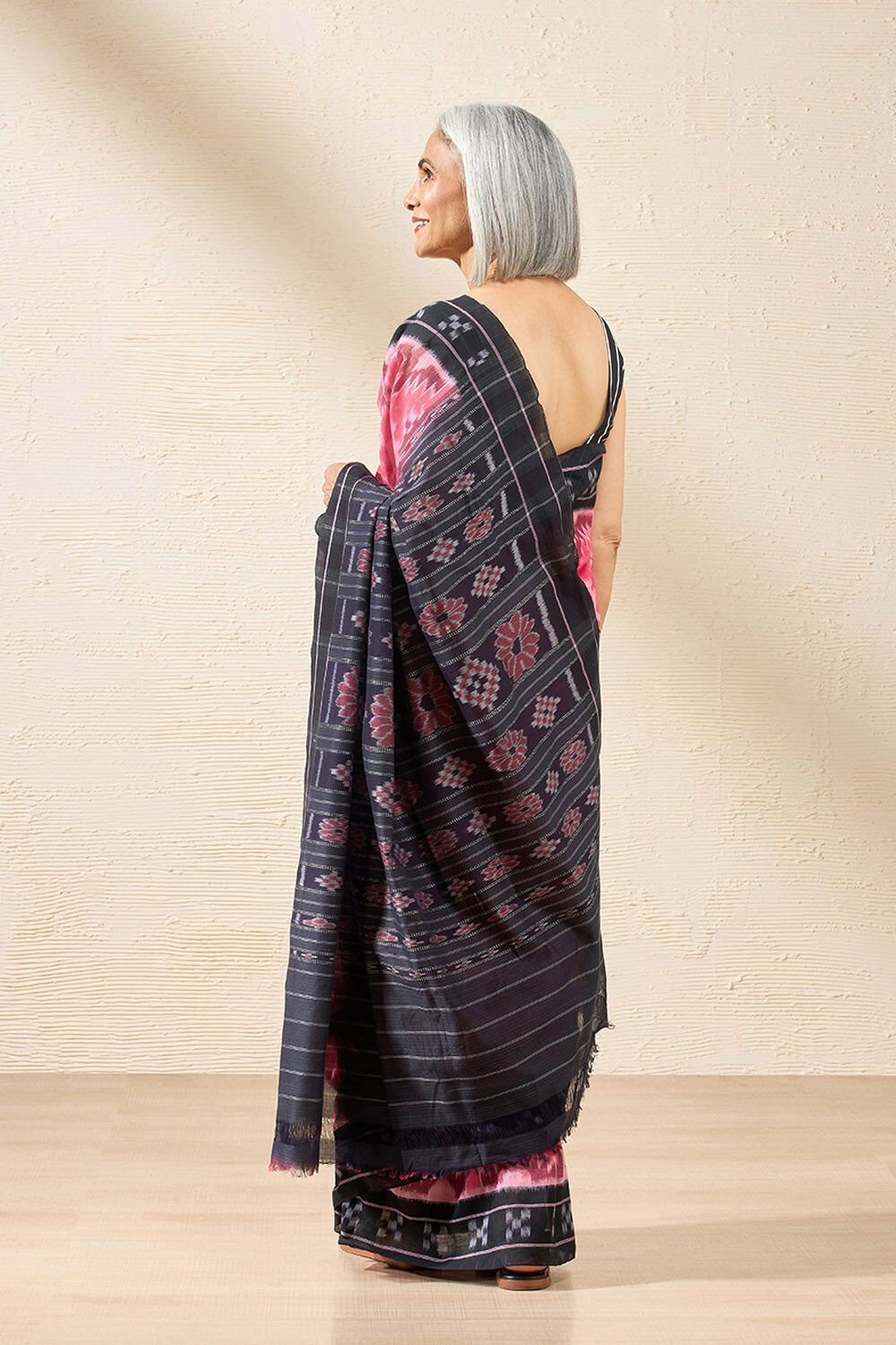 Pink Odisha Pure Cotton Ikat Saree image number null