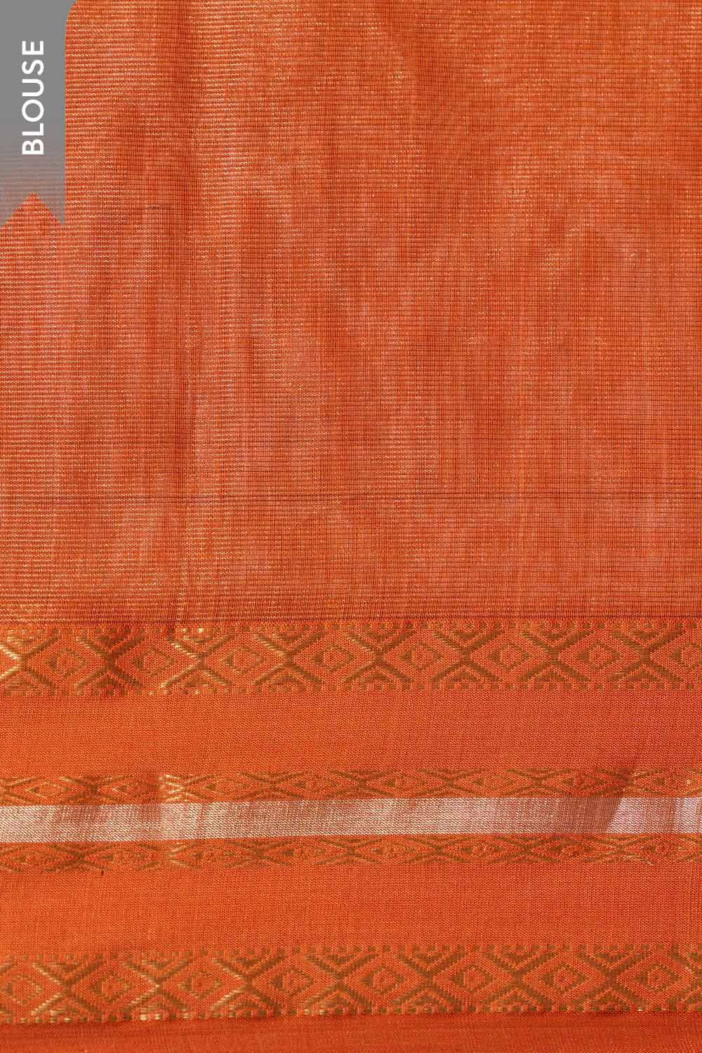 Dark Orange Woven Pure Tissue Cotton Maheshwari Saree image number null