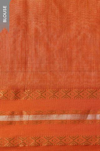 Dark Orange Woven Pure Tissue Cotton Maheshwari Saree thumbnail image number null