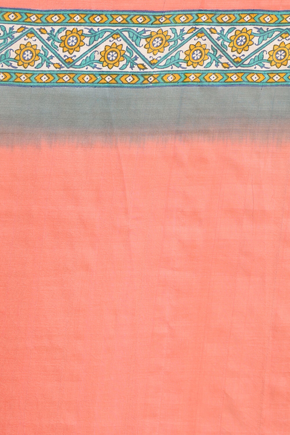 Grey Hand Blockprinted Pure Silk Saree image number null