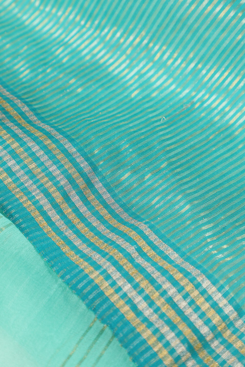 Light Green Chanderi Pure Silk Woven Saree image number null