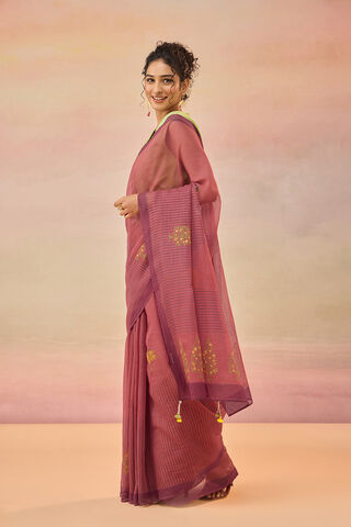 Light Red Bengal Pure Kota Hand Painted Saree thumbnail image number null