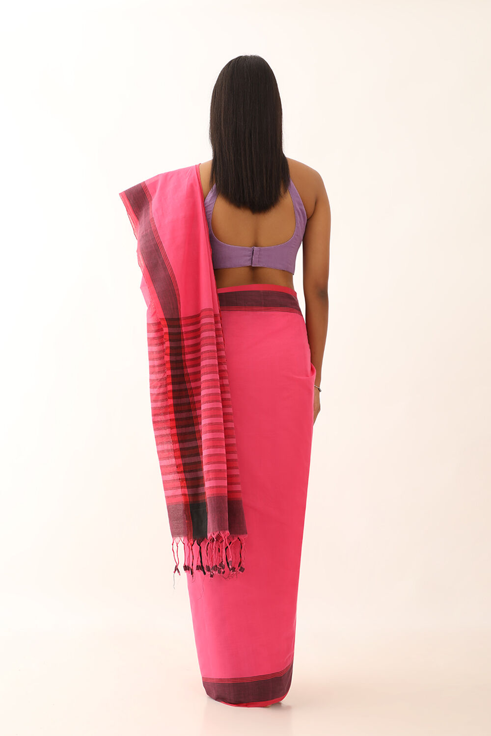Pink Pure Cotton Woven Mangalgiri Saree image number null