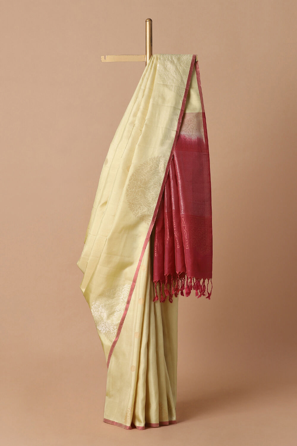 Beige Pure Silk South Saree image number null