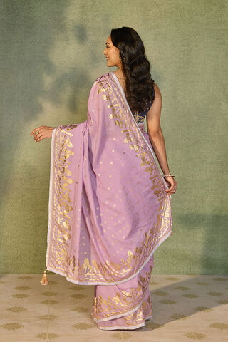 Purple Printed Cotton Viscose Saree thumbnail image number null
