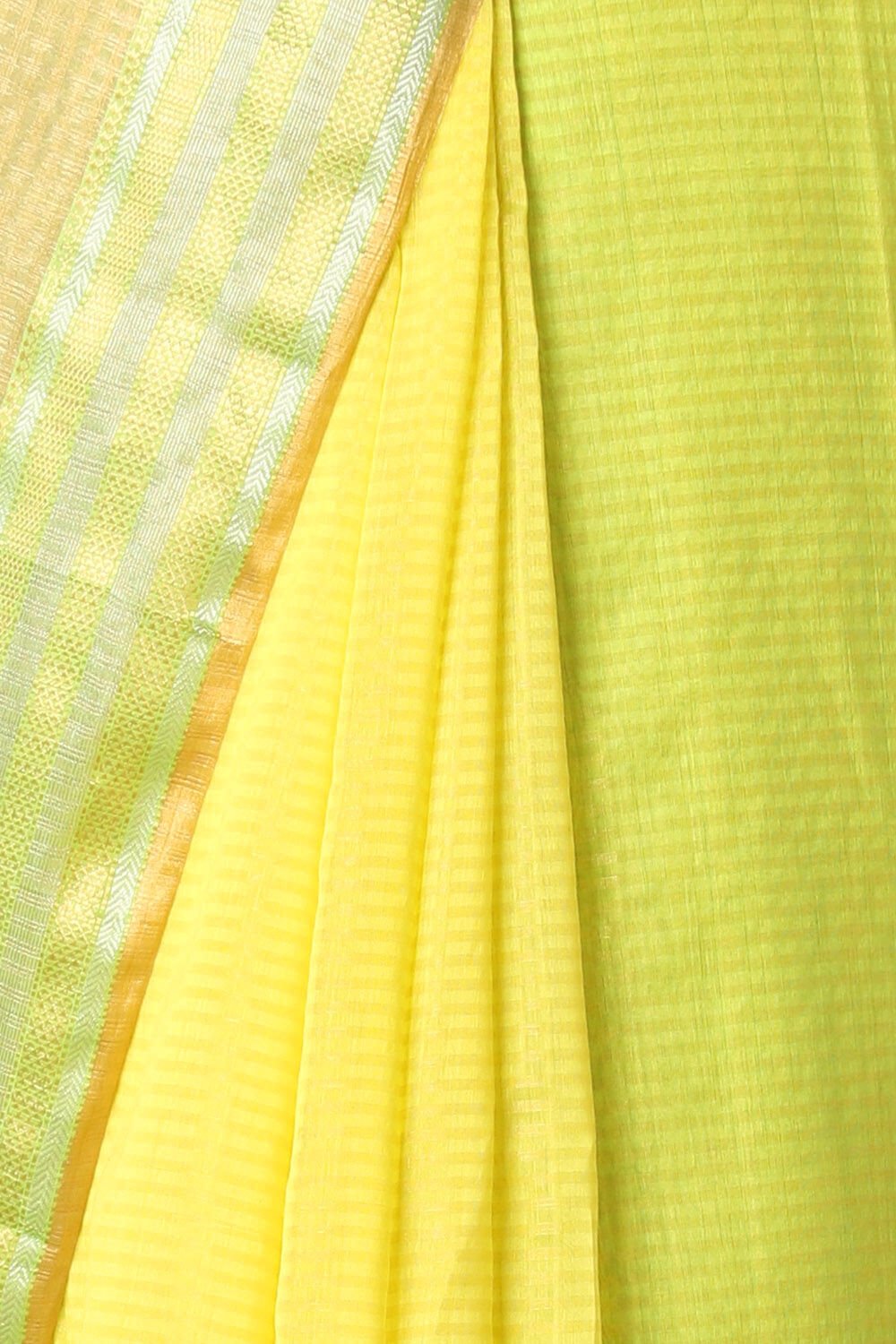 Yellow Pure Tissue Silk Maheswari Saree image number null