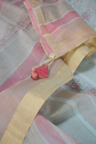 Pink Rajasthan Block Printed Pure Silk Cotton Saree thumbnail image number null