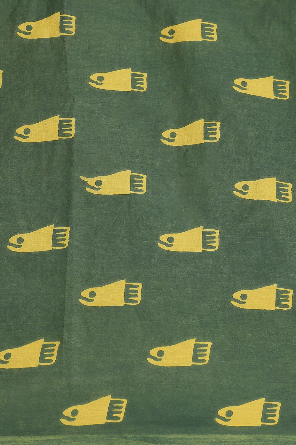 Yellow Pure Cotton Printed Saree image number null