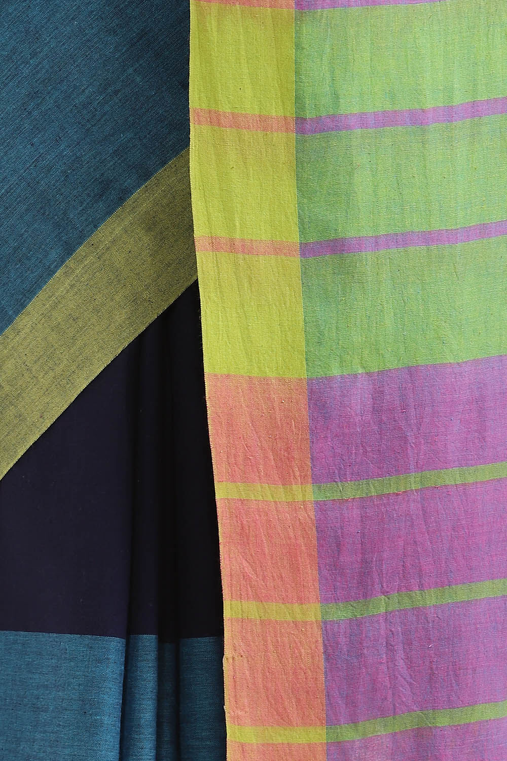 Dark Blue Pure Cotton Bengal Saree image number null