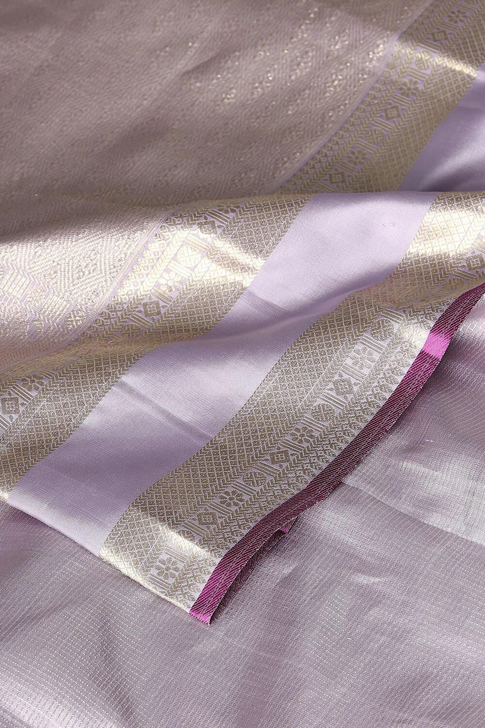 Light Violet Pure Silk Kanjivaram Saree image number null