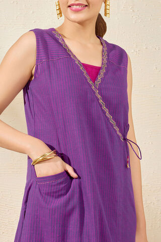 Purple Woven Pure Cotton Kurta Set thumbnail image number null