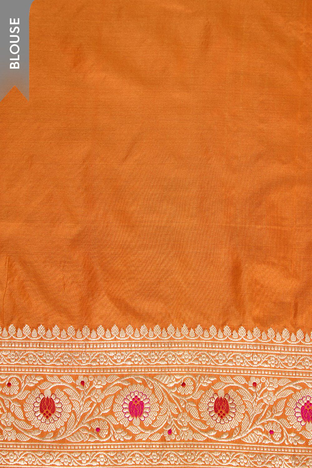 Orange Pure Silk Kadwa Banarasi Saree image number null