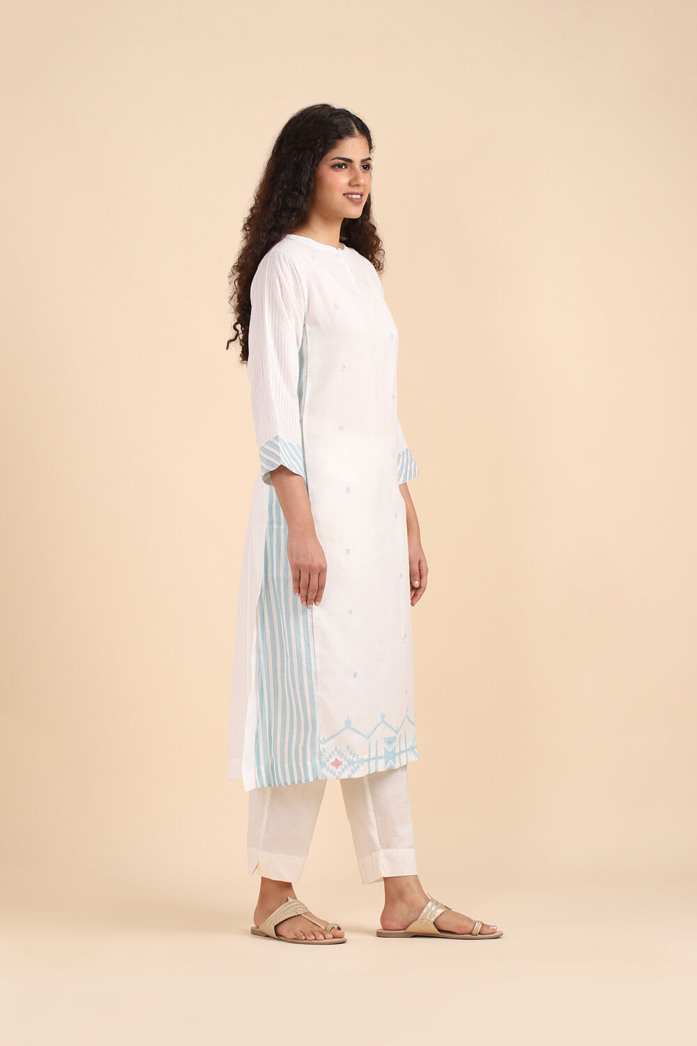 Offwhite Cotton Jamdani Kurta image number null