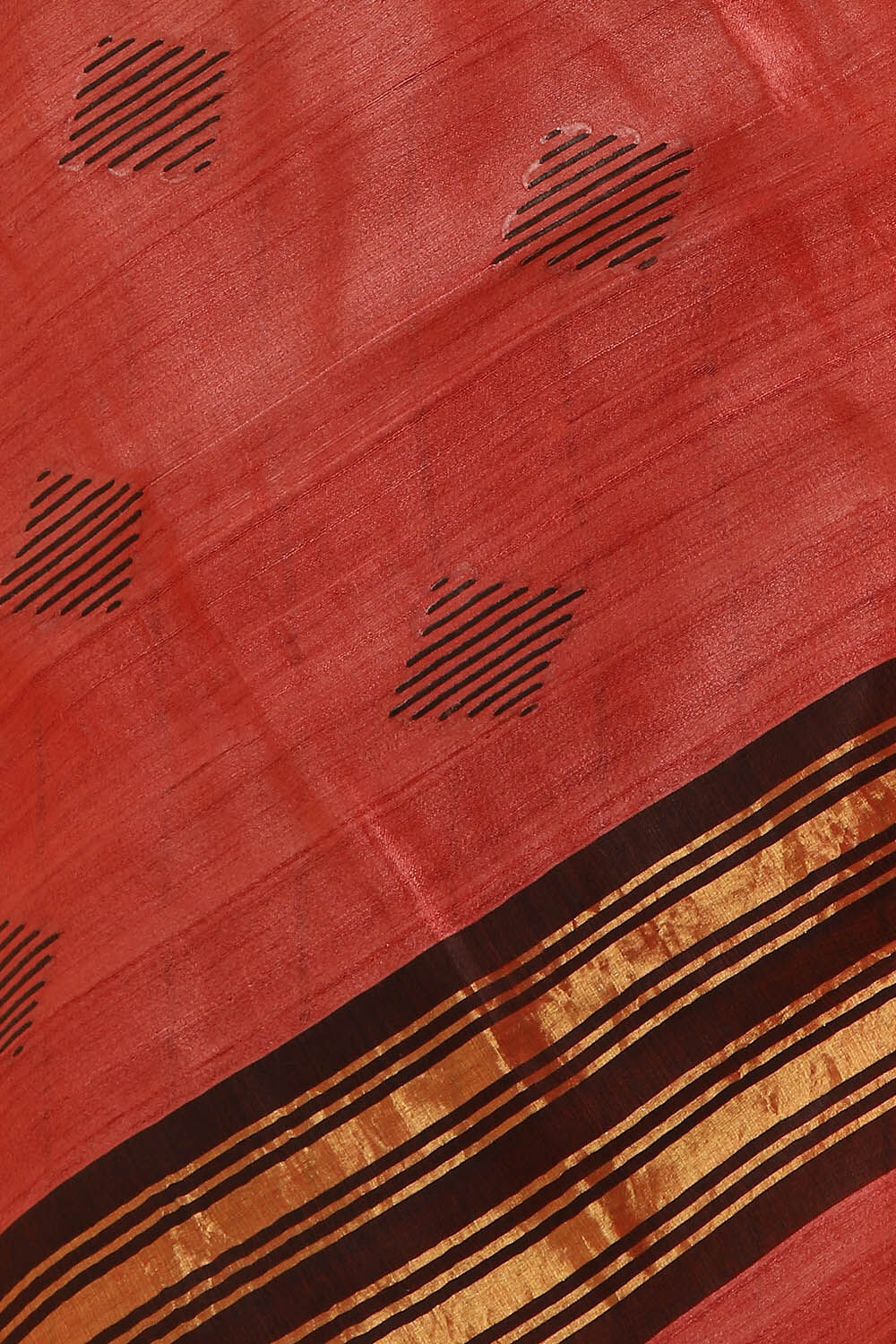 Red Pure Tussar Silk Bhagalpuri Saree image number null