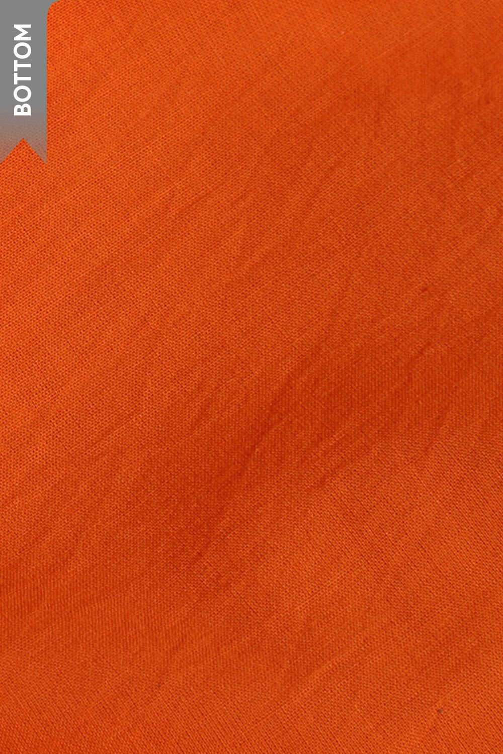 Orange Viscose Embroidery Unstitched Suit Set image number null