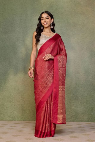 Red Woven Pure Viscose Saree thumbnail image number null