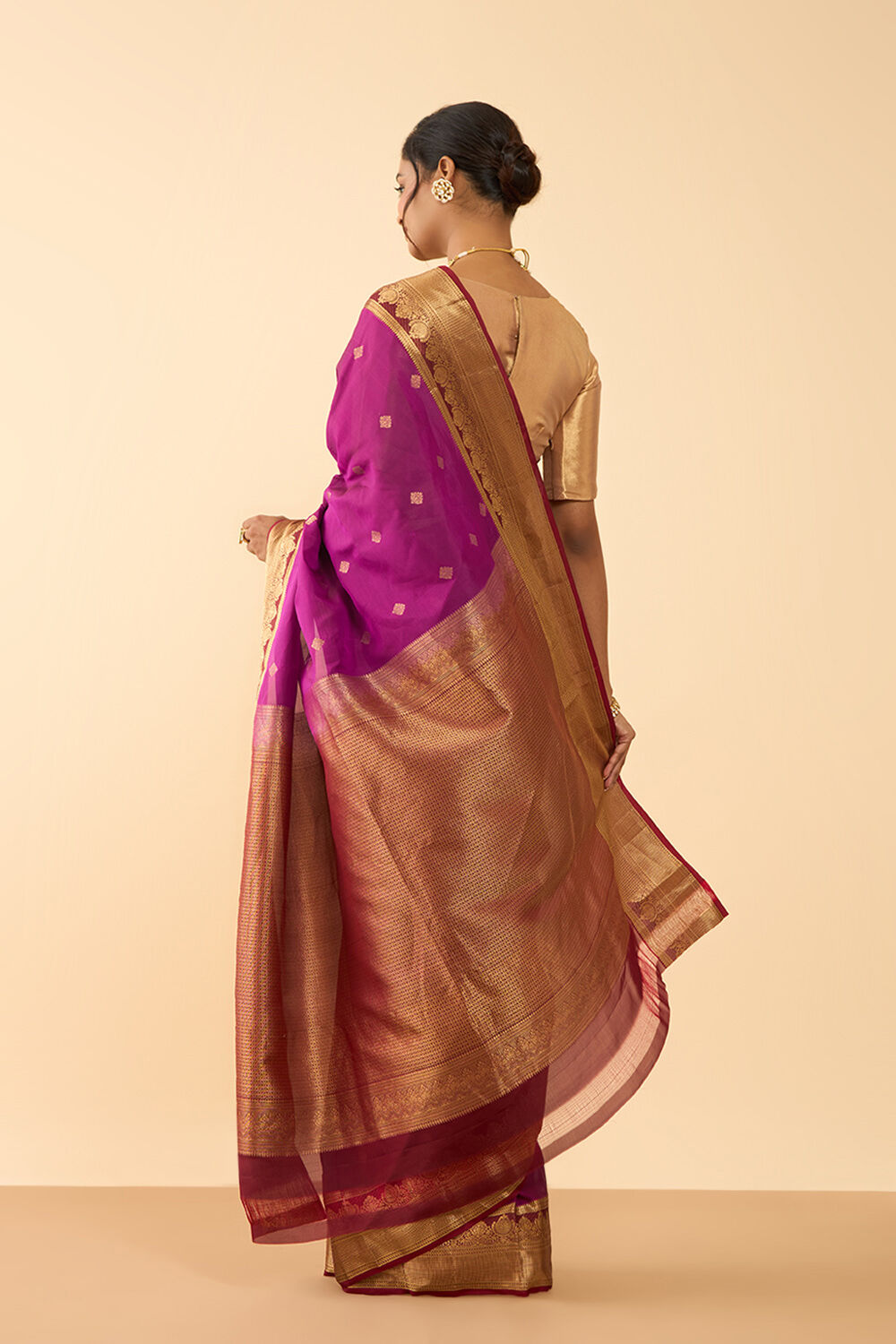 Pink Woven Silk Viscose Saree image number null