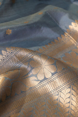 Grey Silk Viscose Cutwork Banaras  Saree thumbnail image number null