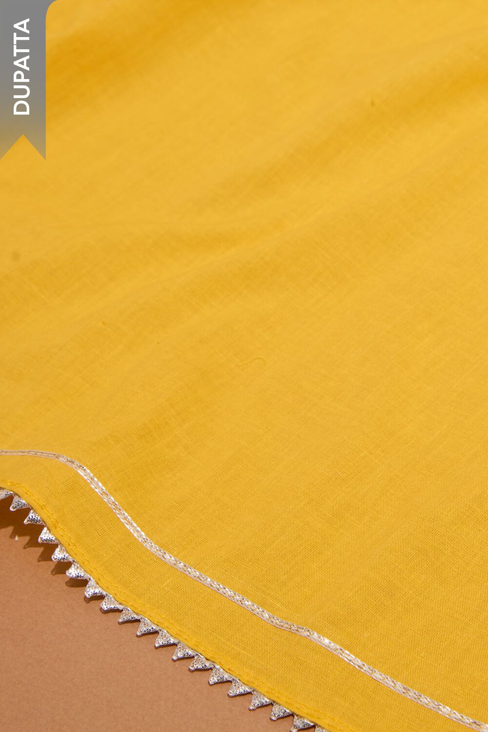 Yellow Pure Silk Cotton Embroidered Unstitched Suit Set image number null