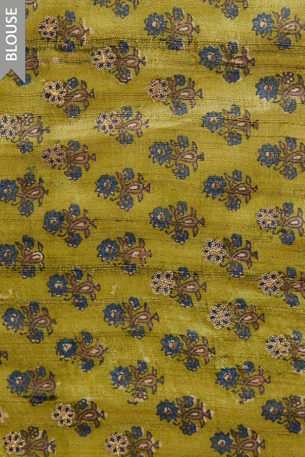 Blue Pure Tussar Silk Embroidered Saree image number null