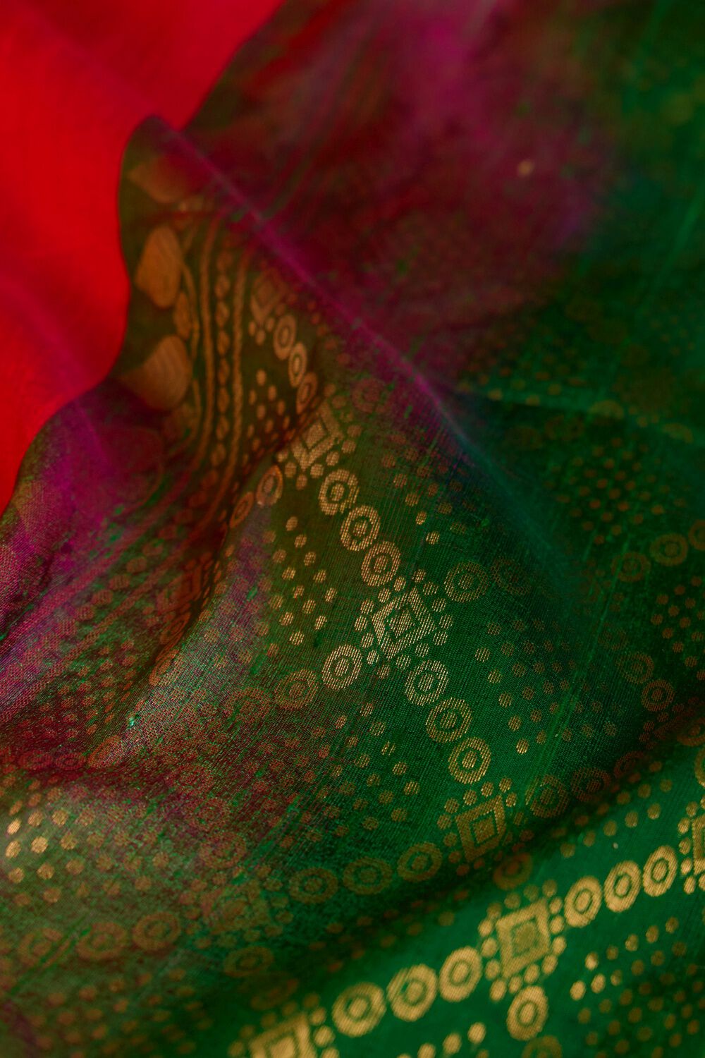 Red Woven Pure Silk Tussar Saree image number null